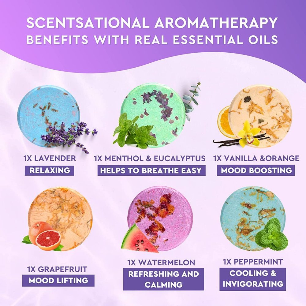 NIB Cleverfy 6-Piece Shower Steamers Aromatherapy with Essential Oils Gift Set - Picture 3 of 5